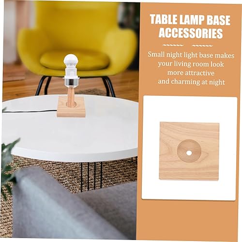 Miniatura 4 de Hemobllo 2 unids Soporte de lámpara de madera Accesorios Led Cristales Lámpara de mesa Base de madera Lámpara de mesa Base de lámpara de noche de