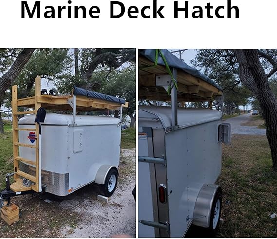 Amarine Made Marine Deck Hatch Boat Deck Hatch Access Hatch & Lid 12-3/8 X 17-1/4 - White - 315mmx440mm