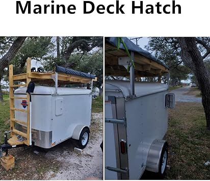 Amarine Made Marine Deck Hatch Boat Deck Hatch Access Hatch & Lid 12-3/8 X 17-1/4 - White - 315mmx440mm