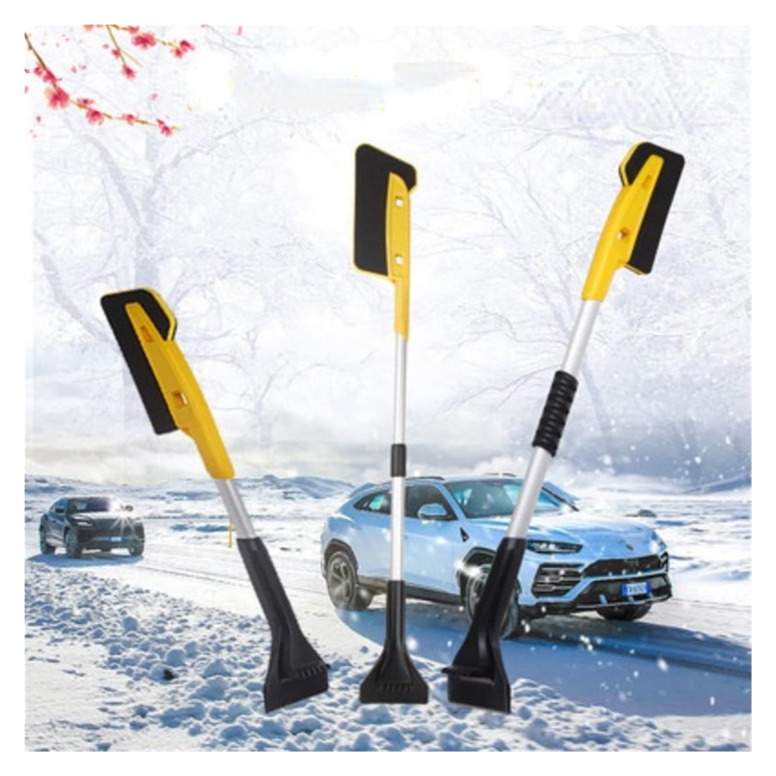 Brosse à Neige pour Pare-Brise Voiture Hiver Magie Voiture grattoir à Glace Verre déneigeur Pare-Brise Auto Brosse à Neige Outil de Nettoyage Balai Accessoires de Lavage Outils