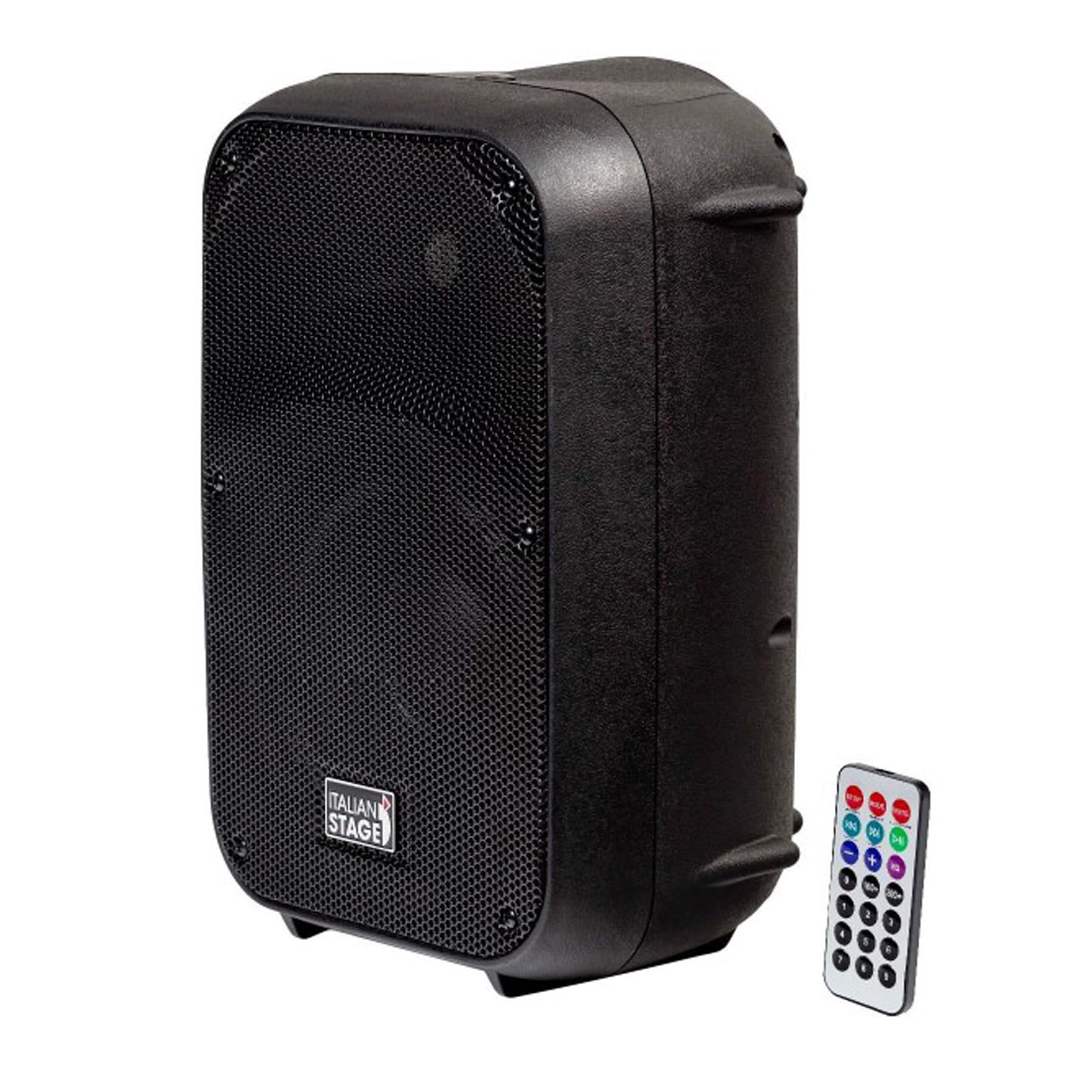 Italian Stage IS SPX10AUB - Cassa Monitor Diffusore audio, attivo da 300w di picco e cono da 10", con multimedia player: Usb Drive, Sd Card, Bluetooth, Telecomando IR., Nero
