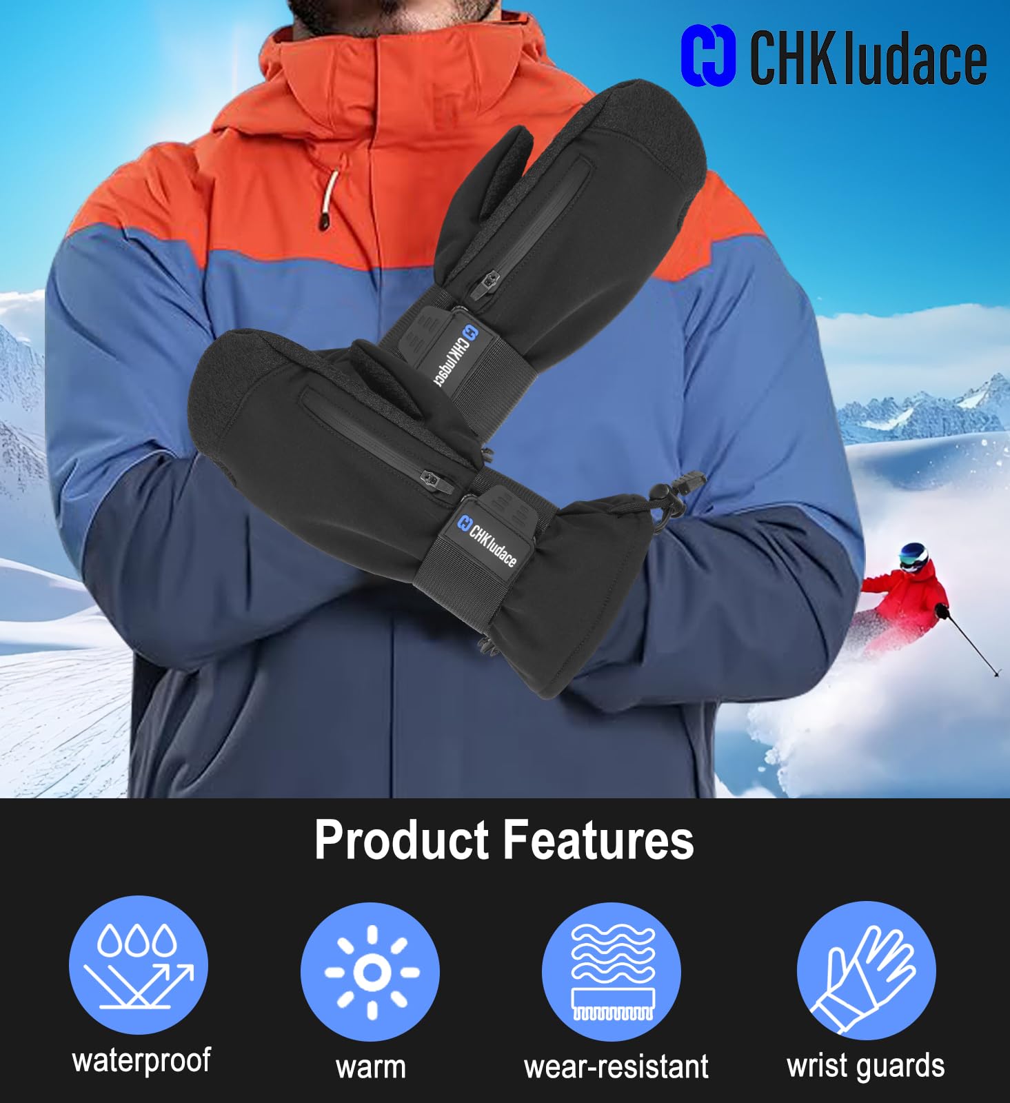 Guantes de esquí, hechos de materiales de primera calidad