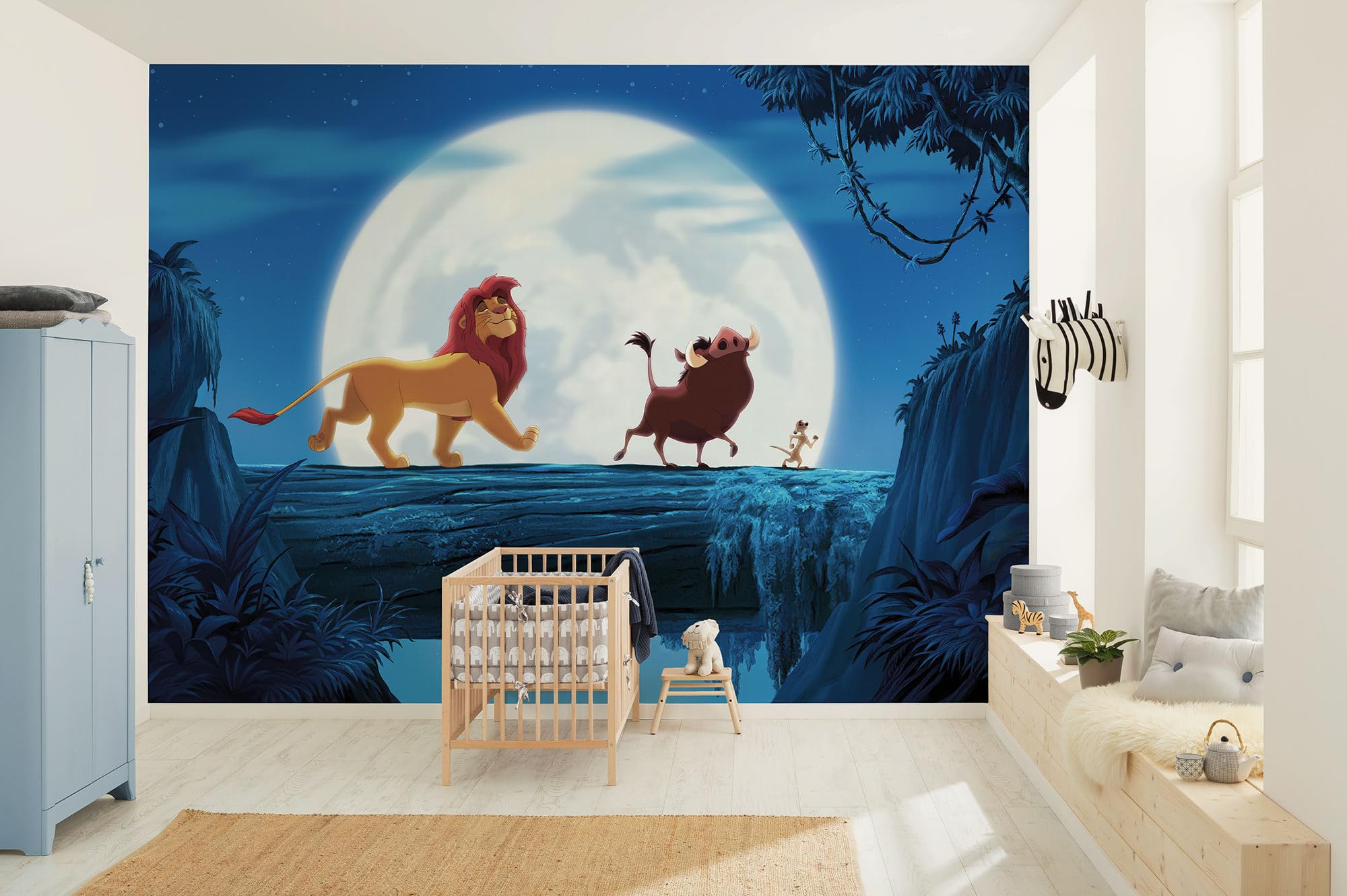 Komar Fototapeta z włókniny - Disney The Lion King Full Moon Walk - wymiary 350 x 250 cm - tapeta, pokój dziecięcy, tapeta dziecięca
