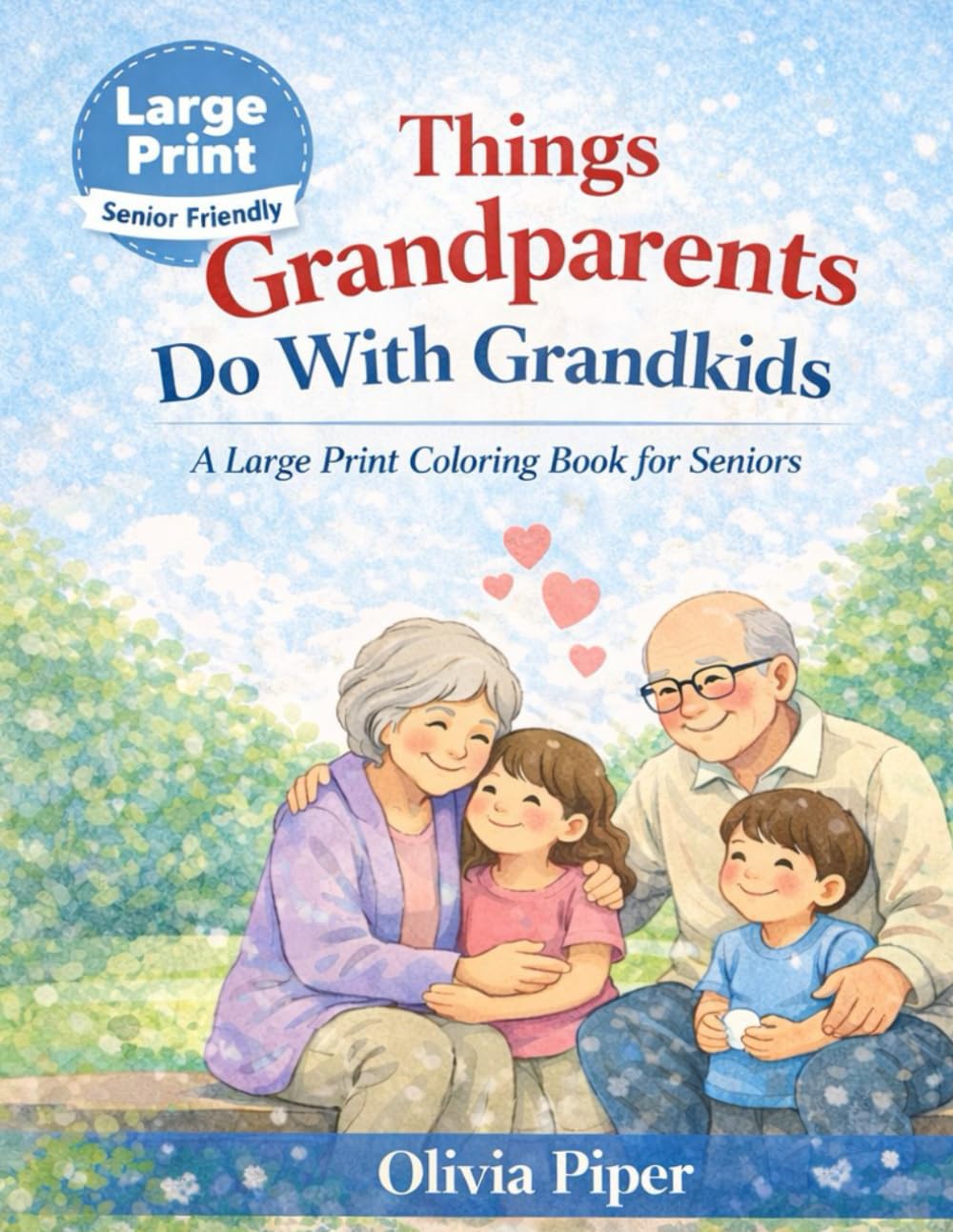Things Grandparents Do With Grandkids: A Large Print Coloring Book