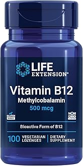 Life Extension Vitamin B12 Methylcobalamin 500mcg - Vitamin B12 Supplement for General Energy and Brain Health - Sugar Free Vegetarian Lozenges Dissolve in Your Mouth - Once Daily - 100 Count