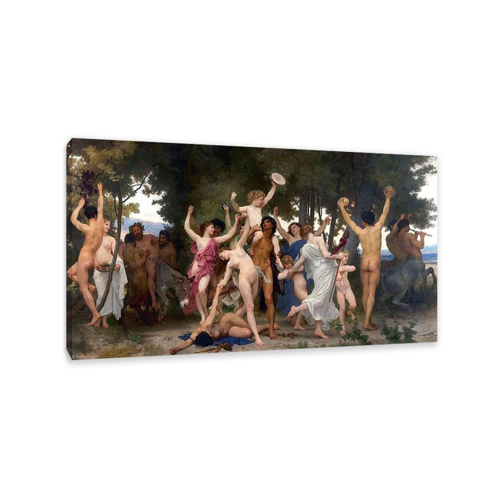RXNHGJDS William-Adolphe Bouguereau Wall Art The Youth of Bacchus Fine Art Portrait Wall Painting Aesthetic Wall Decor for Living Room Bedroom Bathroom Home Decor 125x70cm Inner frame