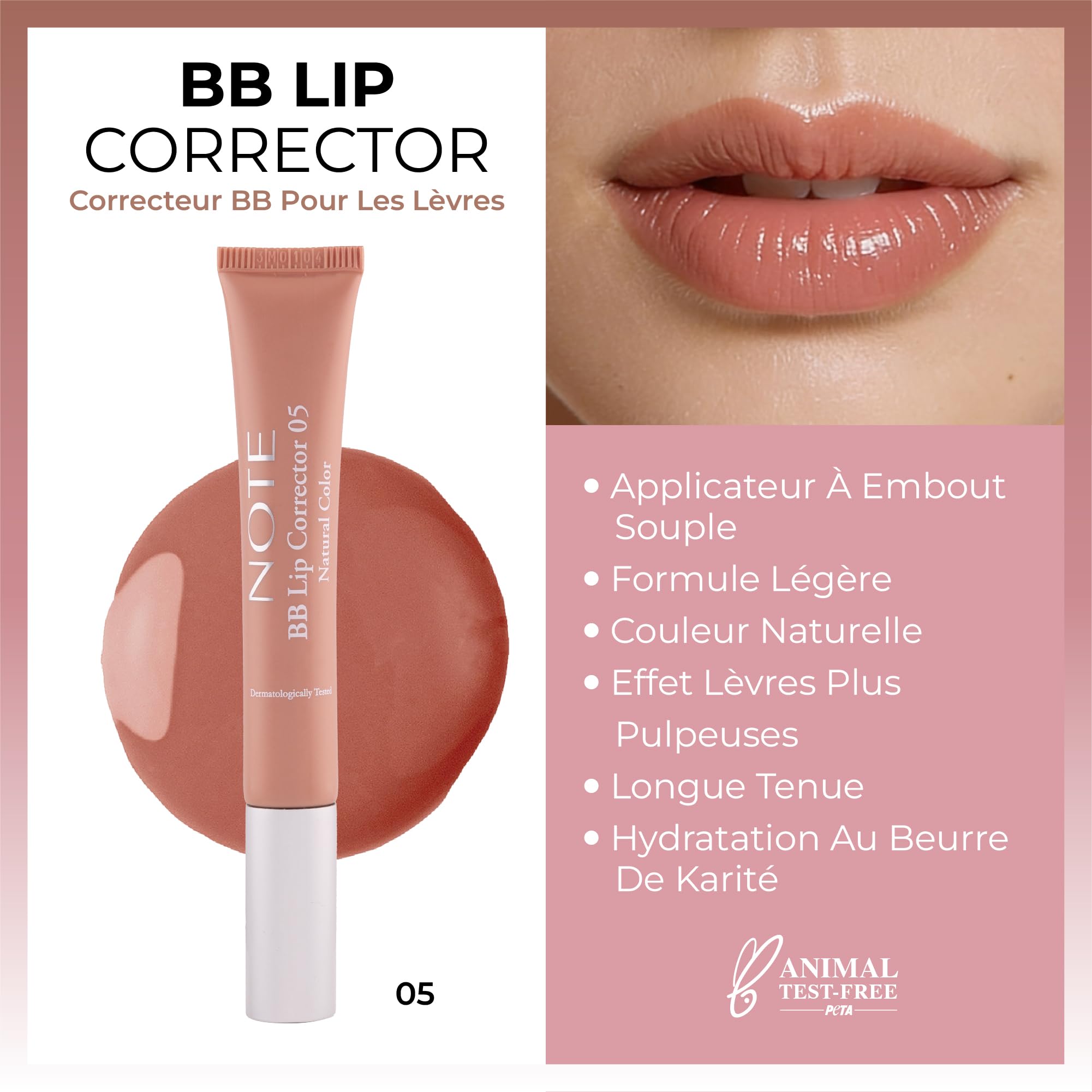 Note Cosmetics BB Lip Corrector 05 Renk Eşitleyici Dudak Parlatıcısı, Nude