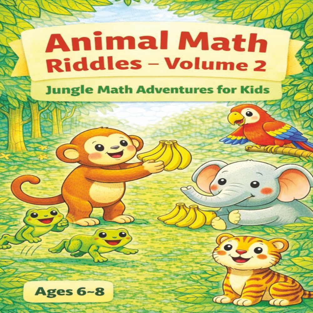 Animal Math Riddles - Volume 2: Jungle Math Adventures for Kids, Ages 6-8