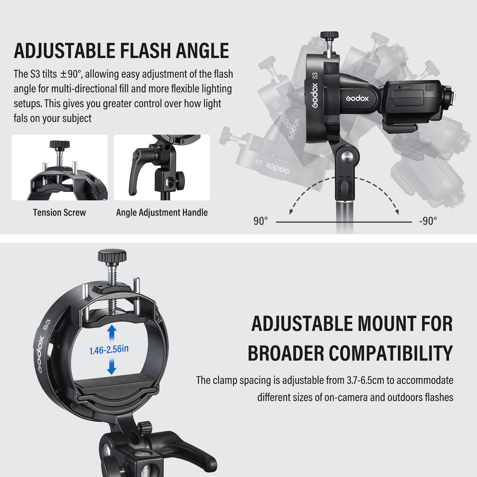 Godox Support S3 Speedlite de type S pour flash