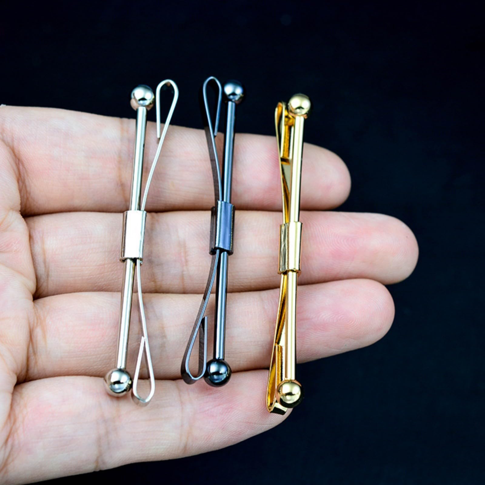 3 Piezas Camisa Corbata Pins Clip,Alfiler De Cuello De Camisa,Hombres Clip de Cuello Clásico,Clip de corbata para camisa de hombre