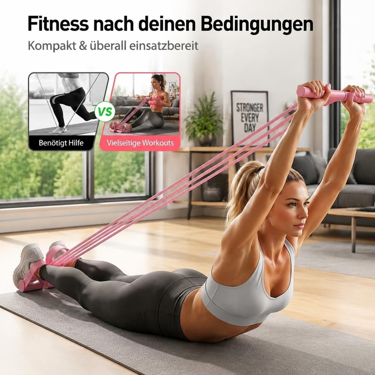 Bandes de résistance avec poignée, bandes de fitness, 8 bandes de fitness | Extenseur multifonction pour tout le corps pour corde de traction élastique pour bras, yoga, fitness, fessiers, ventre