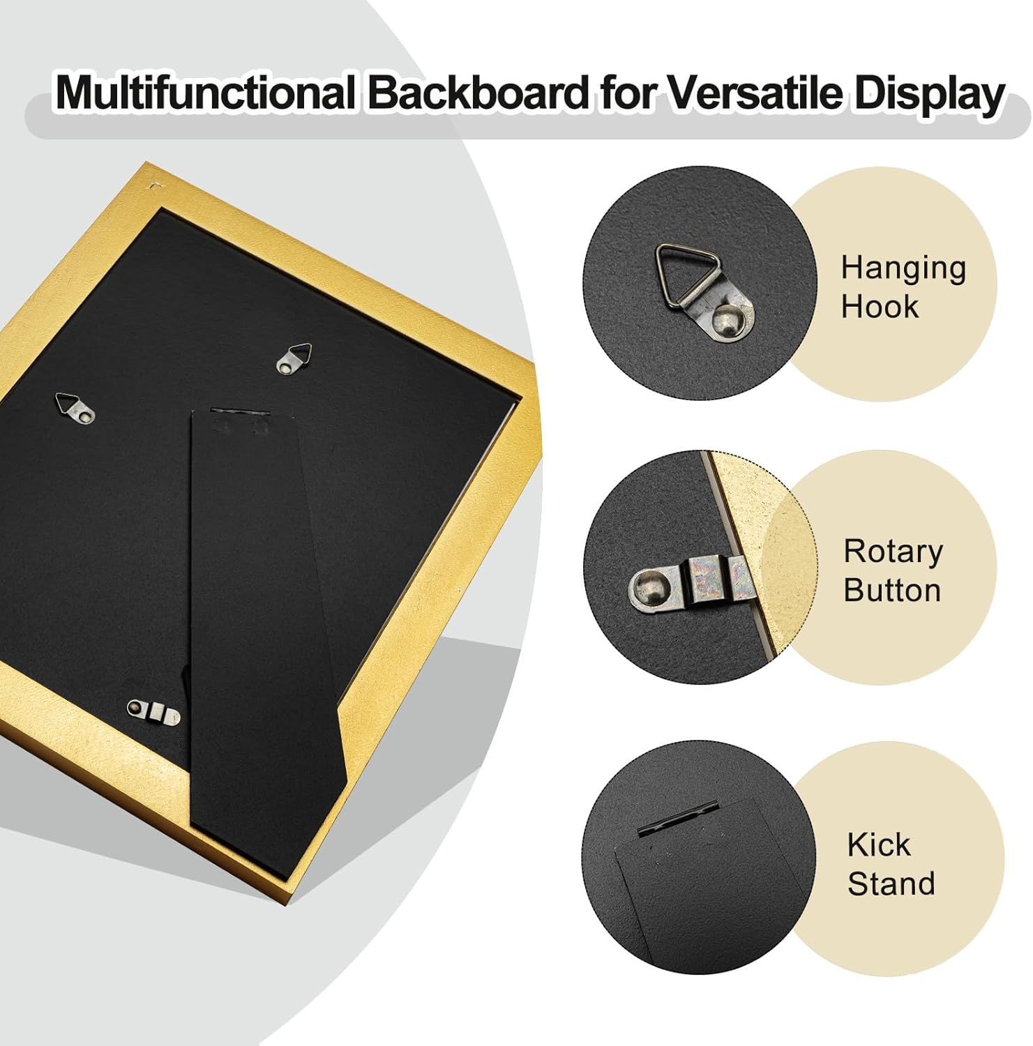 5x7 Picture Frame Ornate in Gold with Rope Trim, Solid Wood with Real Glass, Display 5x7 Photo Matted to 4x6, Vertical and Horizontal for Desk Tabletop or Wall Hanging - Image 7