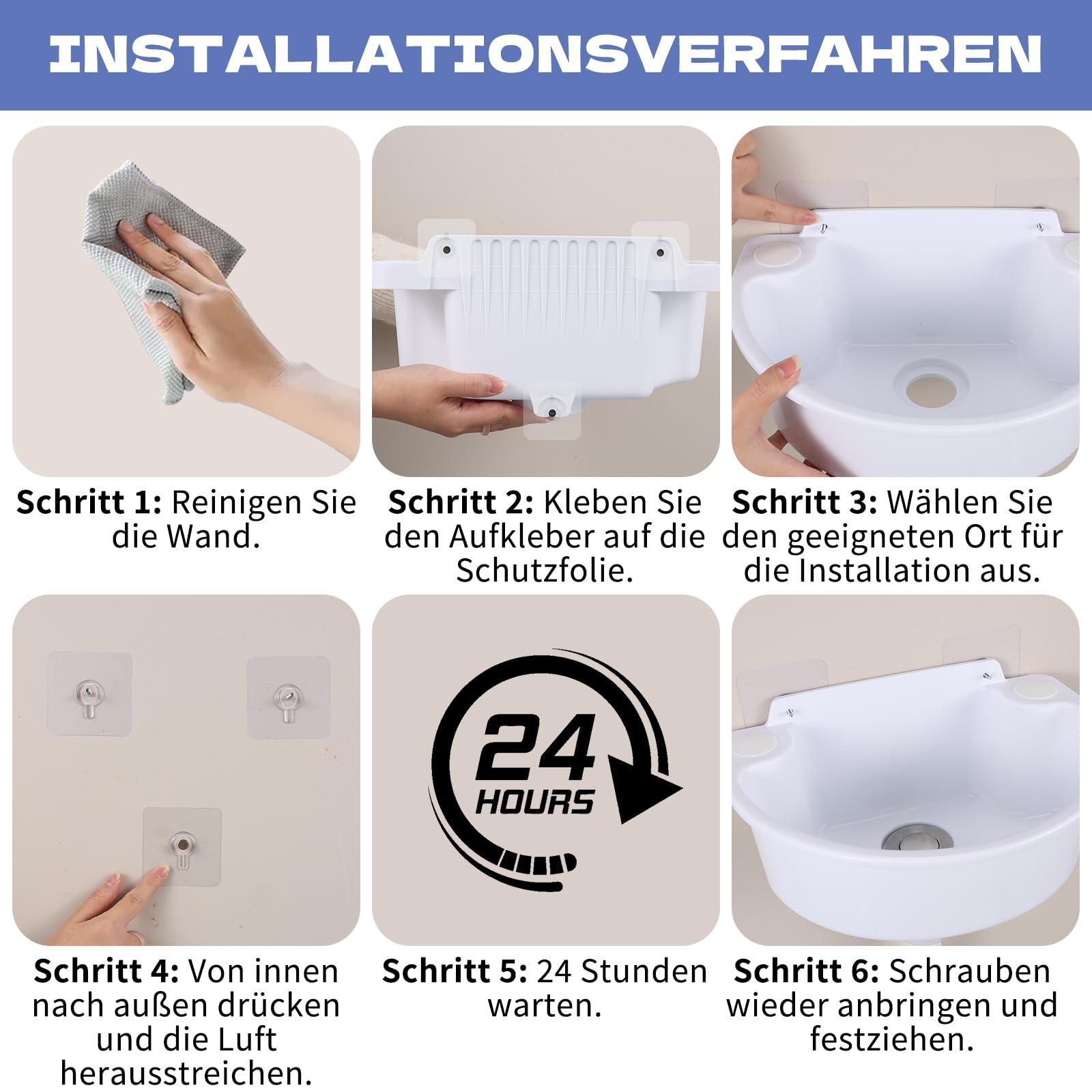 Ausgussbecken Kunststoff Wohnmobil 29,5 x 21 x 10,5CM - Kleine Waschbecken mit Entwässerungszubehör für Garten Garage Keller Werkstatt Gartenwaschbecken