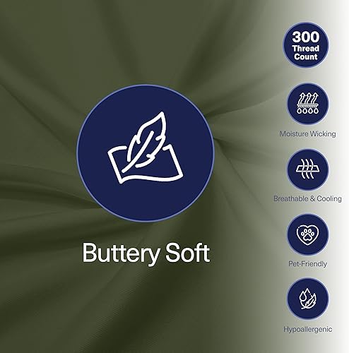 Miniatura 8 de Kickoff Sábanas de bambú de viscosa tamaño Queen, 4 piezas, 100% viscosa de bambú orgánico, juego de sábanas refrescantes tamaño Queen, ropa de cama