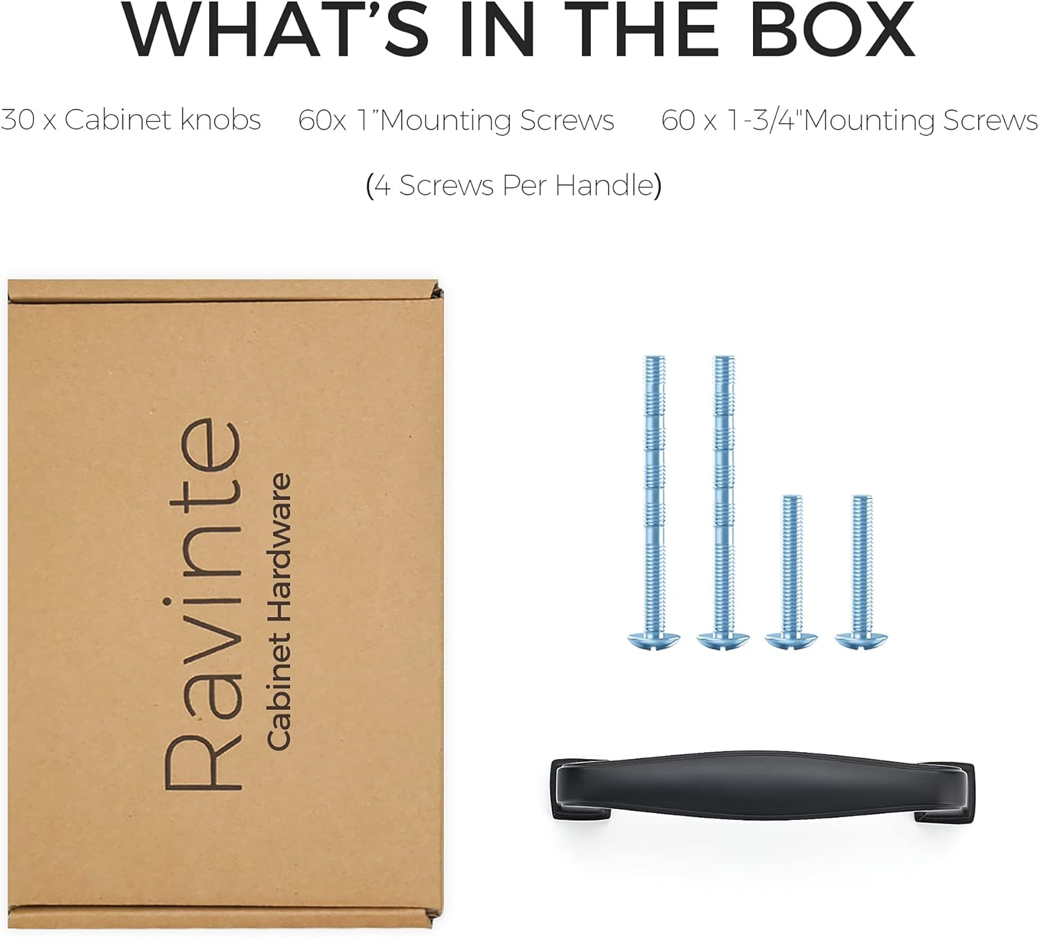 Ravinte 30 Pack Solid 3 Inch Kitchen Cabinet Handles Matte Black Cabinet Pulls Black Drawer Pulls Kitchen Hardware Handles for Cupboard Drawer