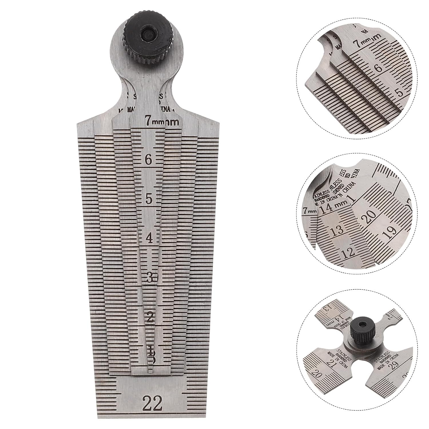 4pcs Stainless Steel Feeler Gauge Set 1-29mm Gap Width Measuring Tool Metal Thickness Gauge for Industrial and Scientific Use