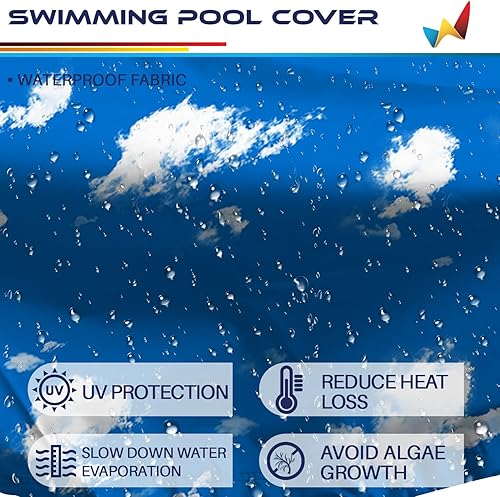 Miniatura 10 de Cubierta de seguridad redonda de invierno de 13 pies para piscina, impermeable, con cable de alambre a lo largo de los bordes, cabrestante para