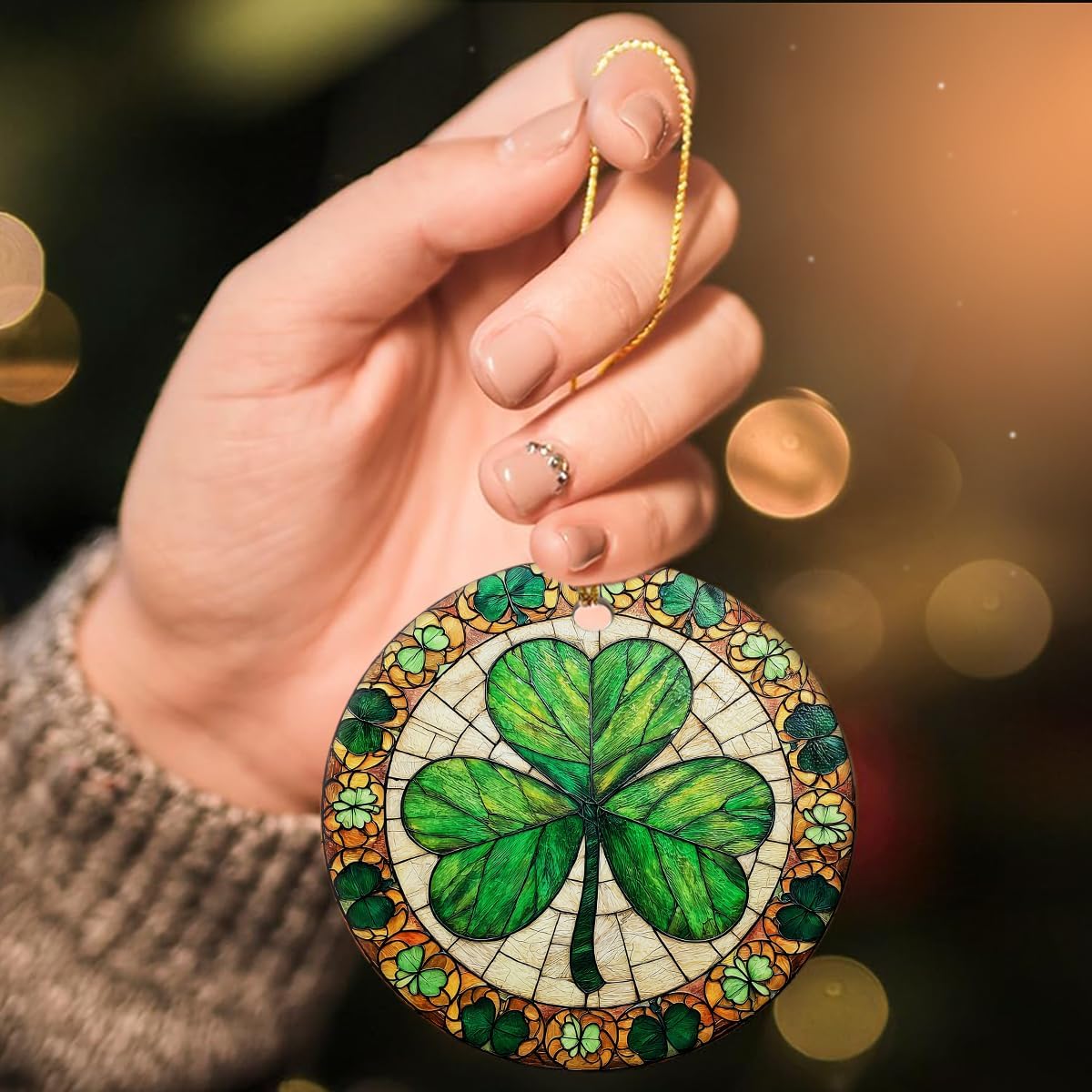 St. Patrick’s Day Shamrock Ornament 2025 | Irish Clover Design | Celtic Good Luck Decoration | Religious and Spiritual Gift for Men & Women | Holiday & Christmas Home Decor Keepsake - Image 5
