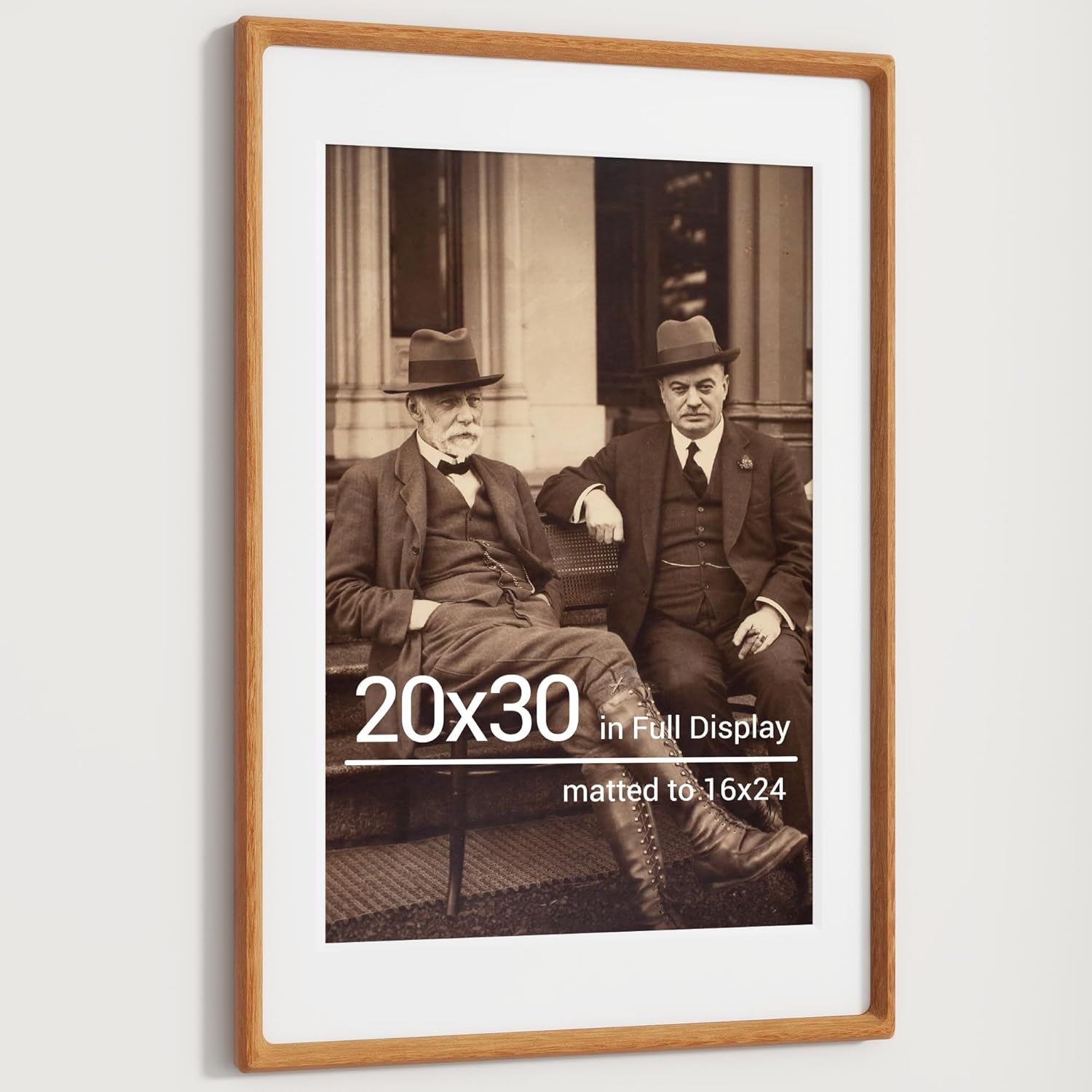 heimlove 20x30 picture frames natural teak,original wood hand make crafted poster frame with mat to 16x24 graduation picture display,family picture,wedding picture,photo,document wall decoration 20"x30"|mat to 16"x24" natural teak