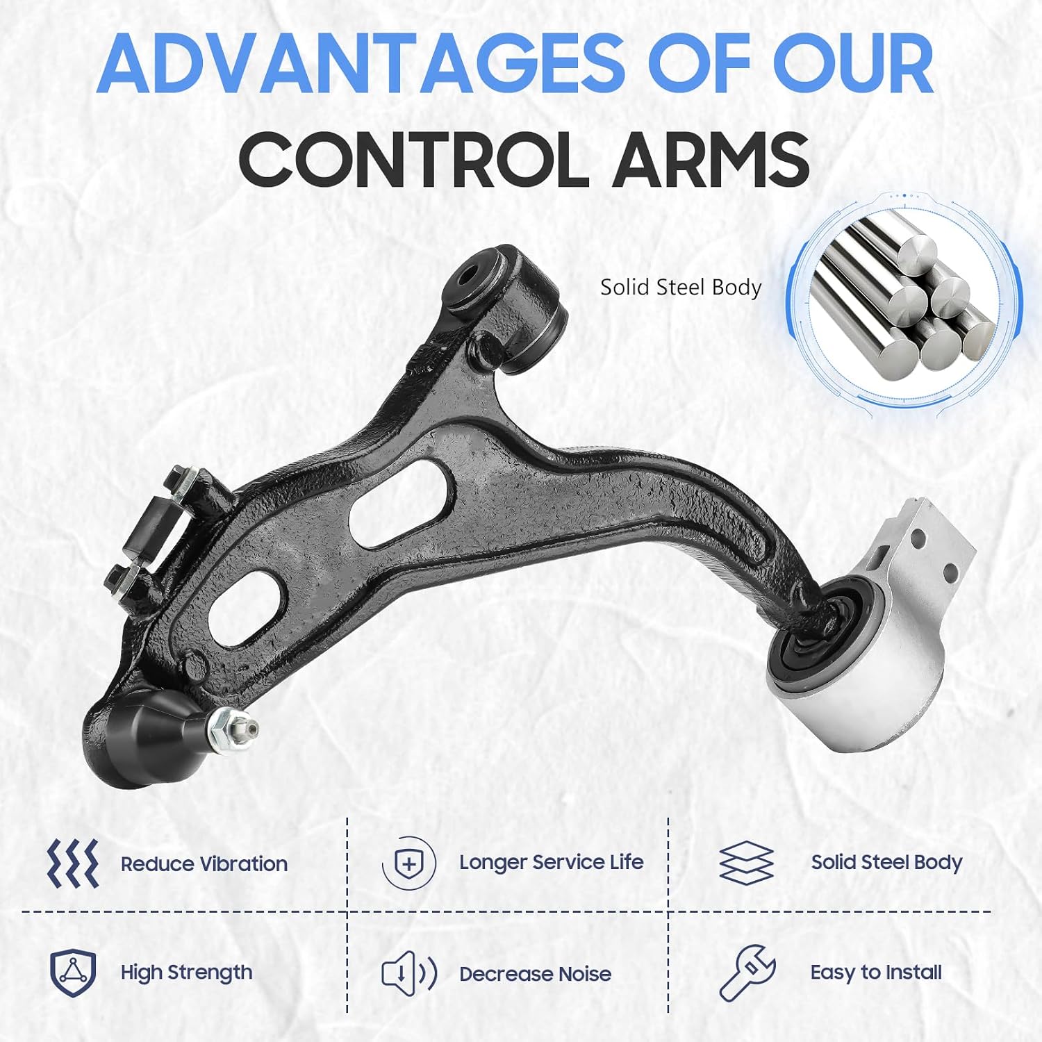 Front Left&Right Lower Control Arms w/Ball Joints Suspension Kit for 2005 2006 2007 Ford Five Hundred/Ford Freestyle/Mercury Montego AWD-K621604 K621603 Suspension Kit (2pc)