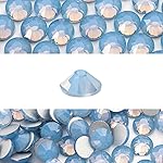 Novani 3000 Pieces Flatback Rhinestones Glass Round Gems Blue Opal Crystals for Nail Art DIY Crafts Clothes Shoes,SS6,1.9-2.0mm