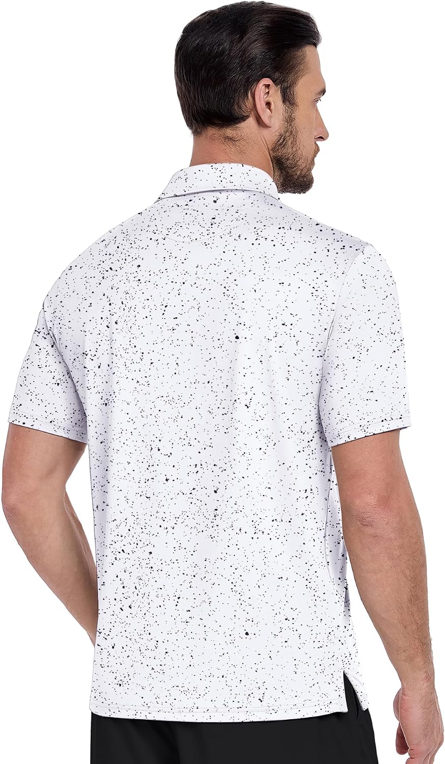 ZITY Mens Print Polo Shirts Short Sleeve Moisture Wicking Shirts for Men Golf Tennis Daily Casual Collared T-Shirt