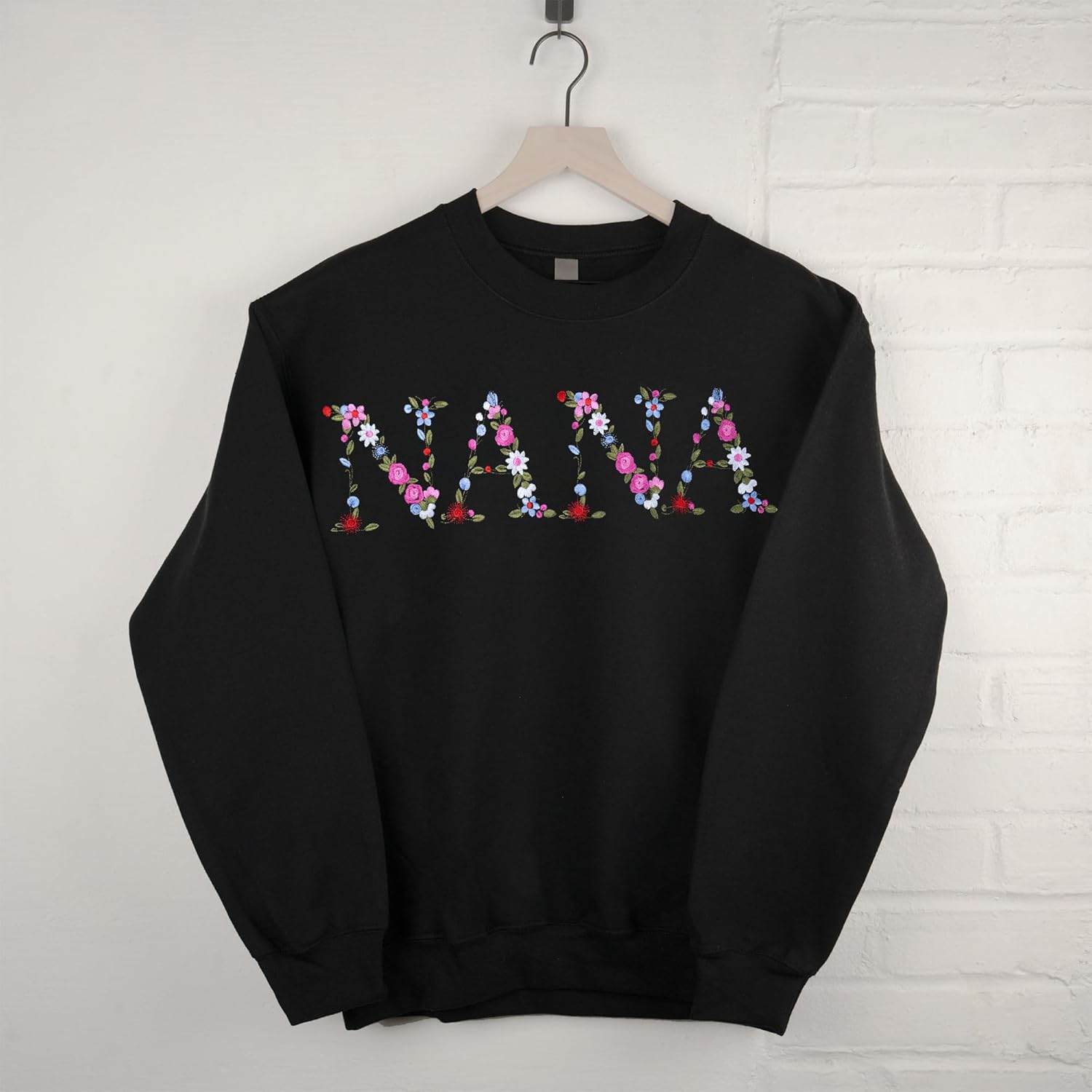 Embroidery Nana Sweatshirts For Women Gift Sweatshirt From Grandkids Nana Flower Grandma Gift Mothers Christmas - Image 2