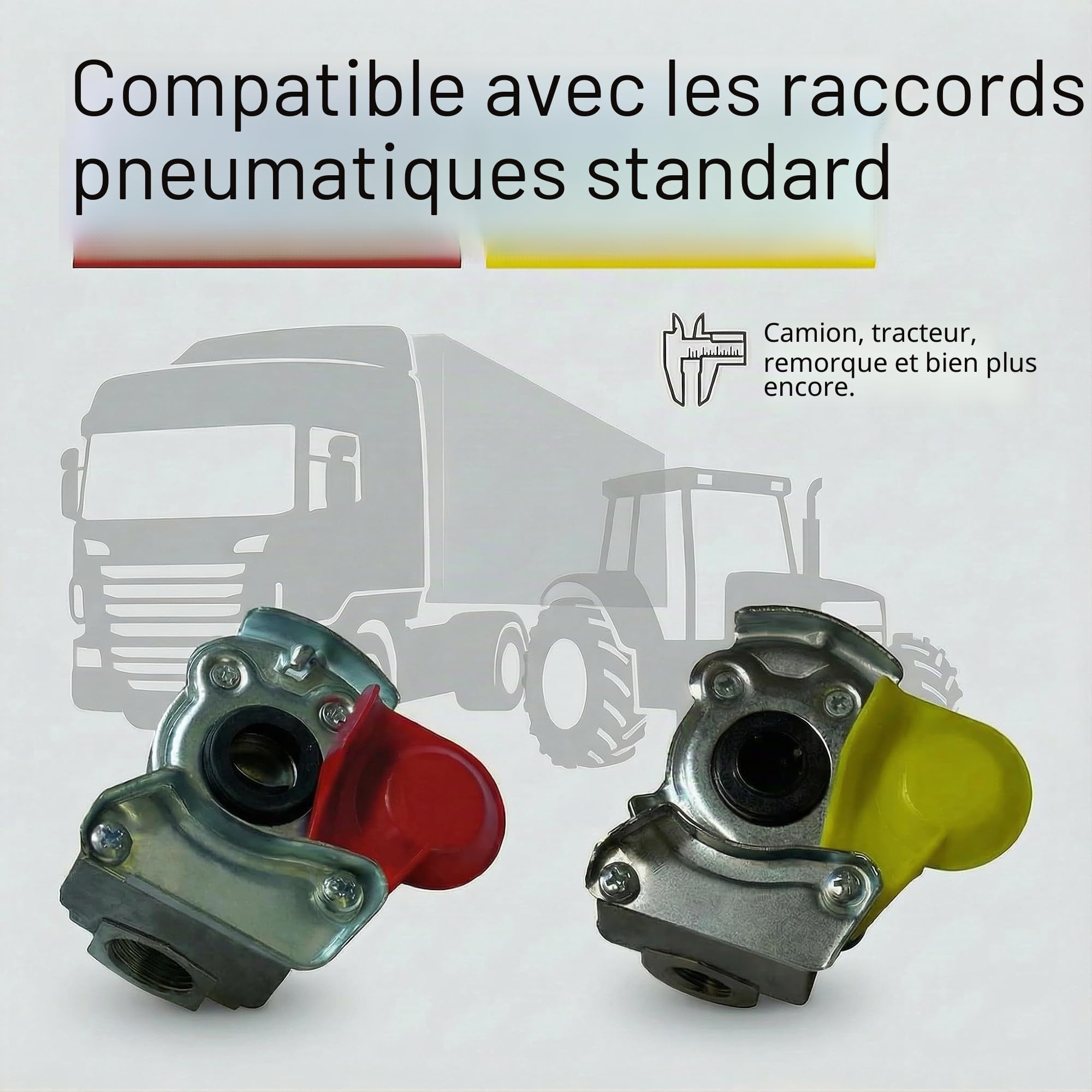 Lot de 10 capuchons anti-poussière pour tête d'embrayage - Rouge et jaune - Capuchon de rechange standard pour camion et tracteur (5 jaunes et 5 rouges)