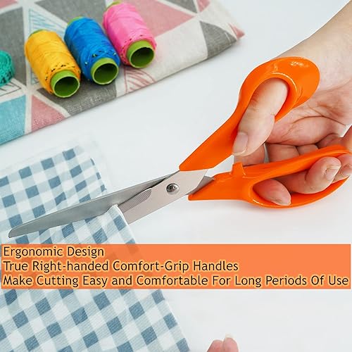 Miniatura 6 de Tijeras de oficina ultra afiladas de 8 pulgadas, diseño ergonómico multiusos, asas de agarre cómodo, tijeras de manualidades para oficina, hogar,