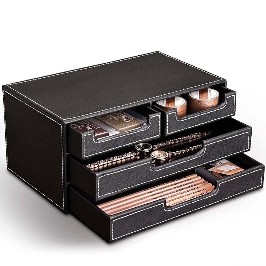 Amazon.co.jp: LADSTAG 卓上収納ボックス PUレザー 収納ボックス