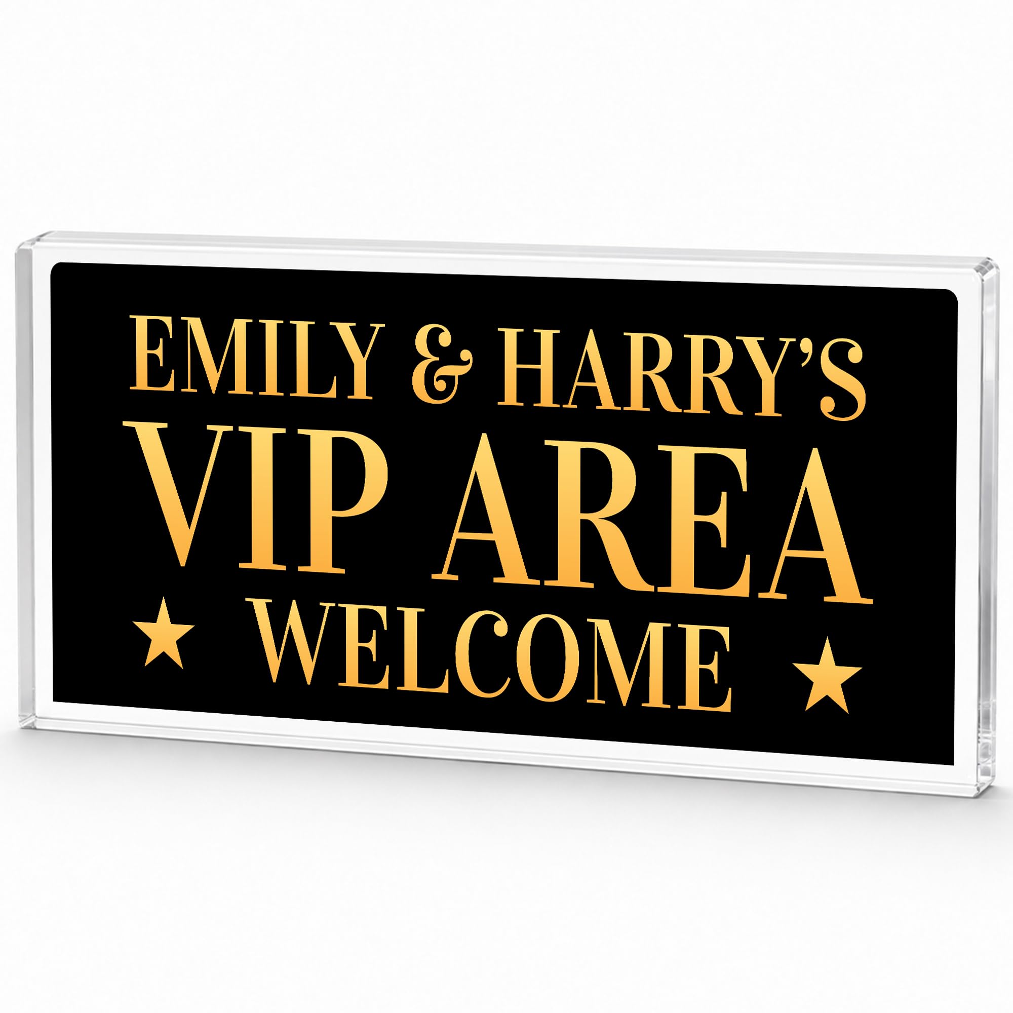 Red Ocean Personalised VIP AREA Sign For Home Bar Man Cave Freestanding Acrylic Bar Signs 45cm by 20cm