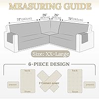 Vista 6 de HDCAXKJ Funda impermeable para sofá modular esquinero, de terciopelo en forma de L, para mascotas y perros, suave, resistente, en forma de U, juego