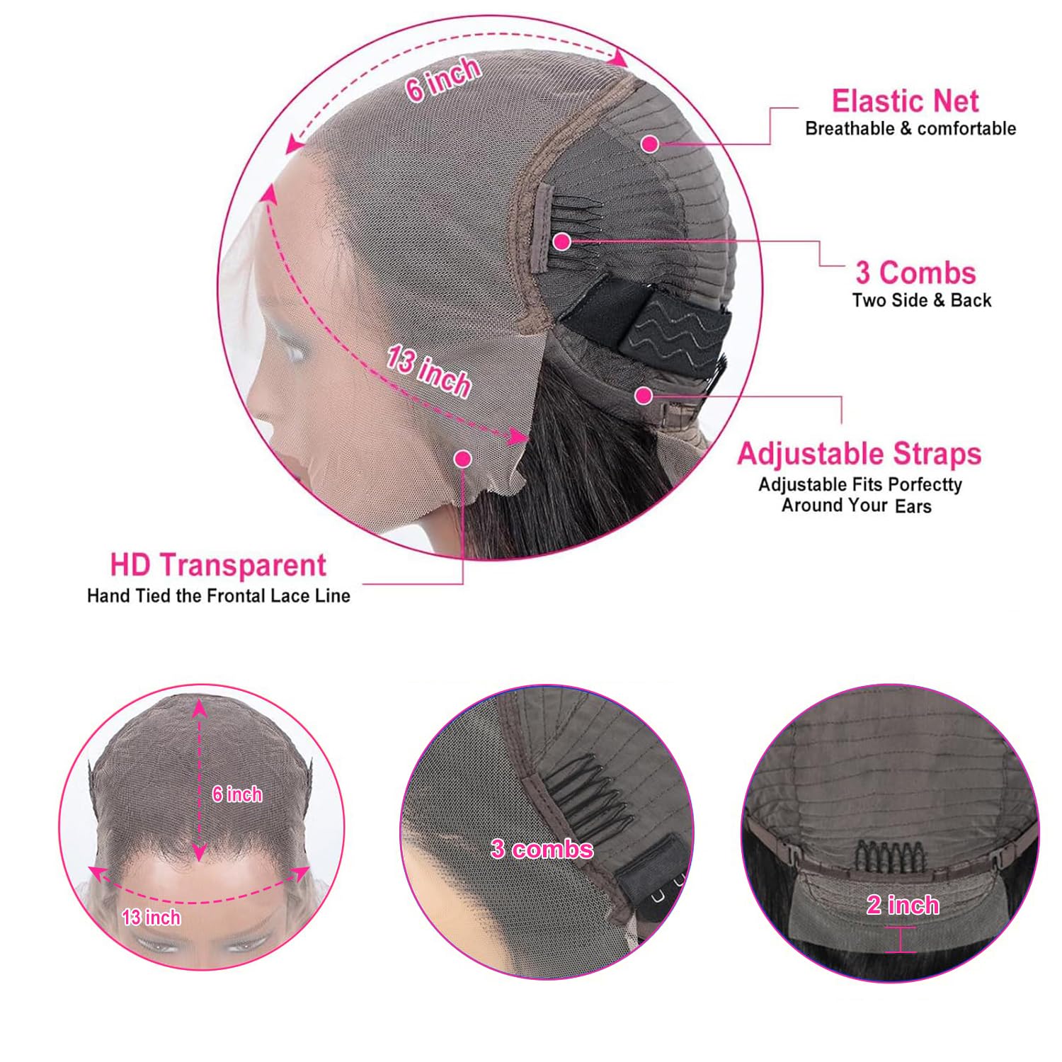 13x6 Deep Wave Lace Front Wigs Human Hair 200 Density HD Lace Front Wigs Human Hair Pre Plucked Bleached Knots Glueless Wigs Human Hair Wet and Wavy for Women (Natural Black 13X6, 28 inch, Curly)