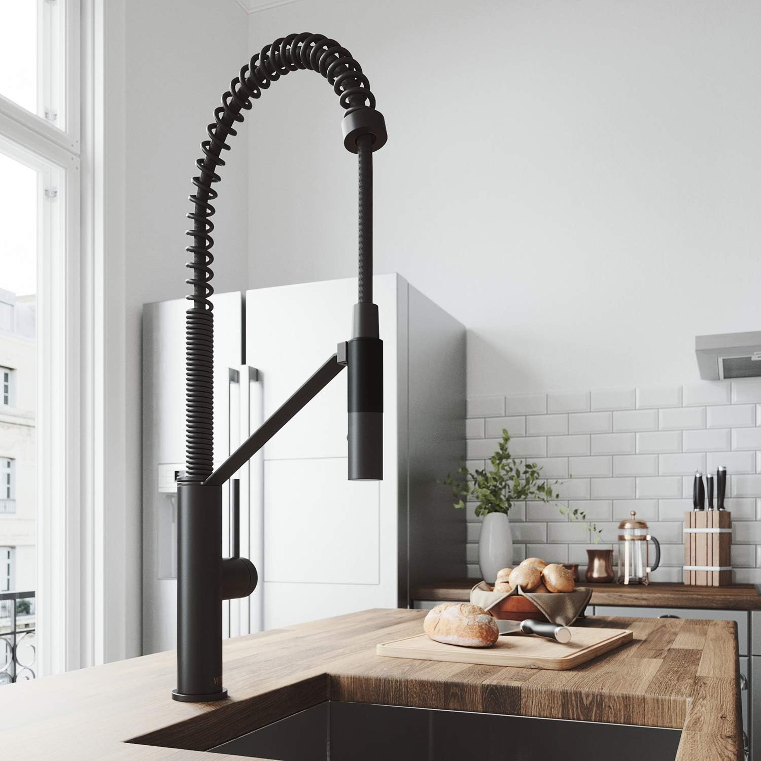 Flash Deals - 50% OFF VIGO VG02027MB 24 H Livingston Magnetic Single-Handle with Pull-Down Sprayer Kitchen Faucet in Matte Black