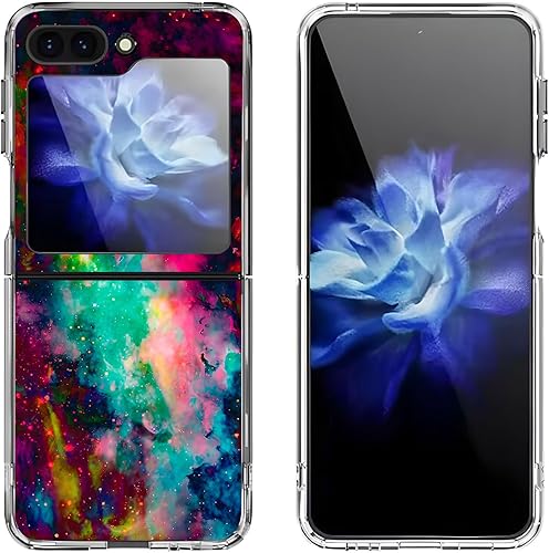 Miniatura 20 de Carcasa rígida para Samsung Galaxy Z Flip 5, funda protectora rígida a prueba de golpes para Samsung Galaxy Z Flip 5, diseño de mandala morado