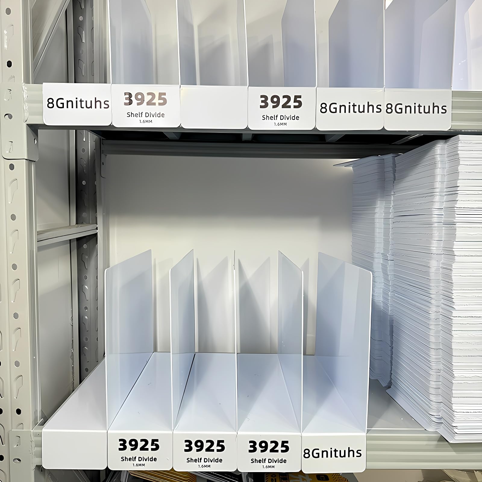 50 pezzi 39*25 cm Divisori per scaffali da magazzino/Divisori rimovibili per scaffali/Separatori per articoli/Classificazione inventario cosmetici/ Divisori resistenti per bordi scaffali che