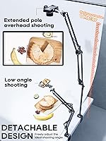 Vista 4 de Soporte de cámara superior, soporte de cámara de escritorio con brazo articulado, capacidad de carga de 5 libras, soporte ajustable de 360°