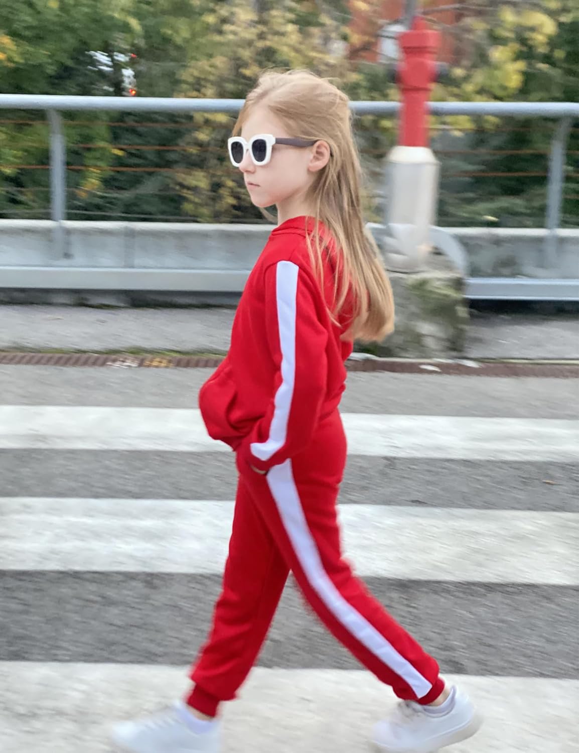 Arshiner Girls 2 Piece Outfits Sweatsuits Zip Up Hoodie Sweatshirt and Sweatpant Athletic Tracksuit Jogger Set - Image 7