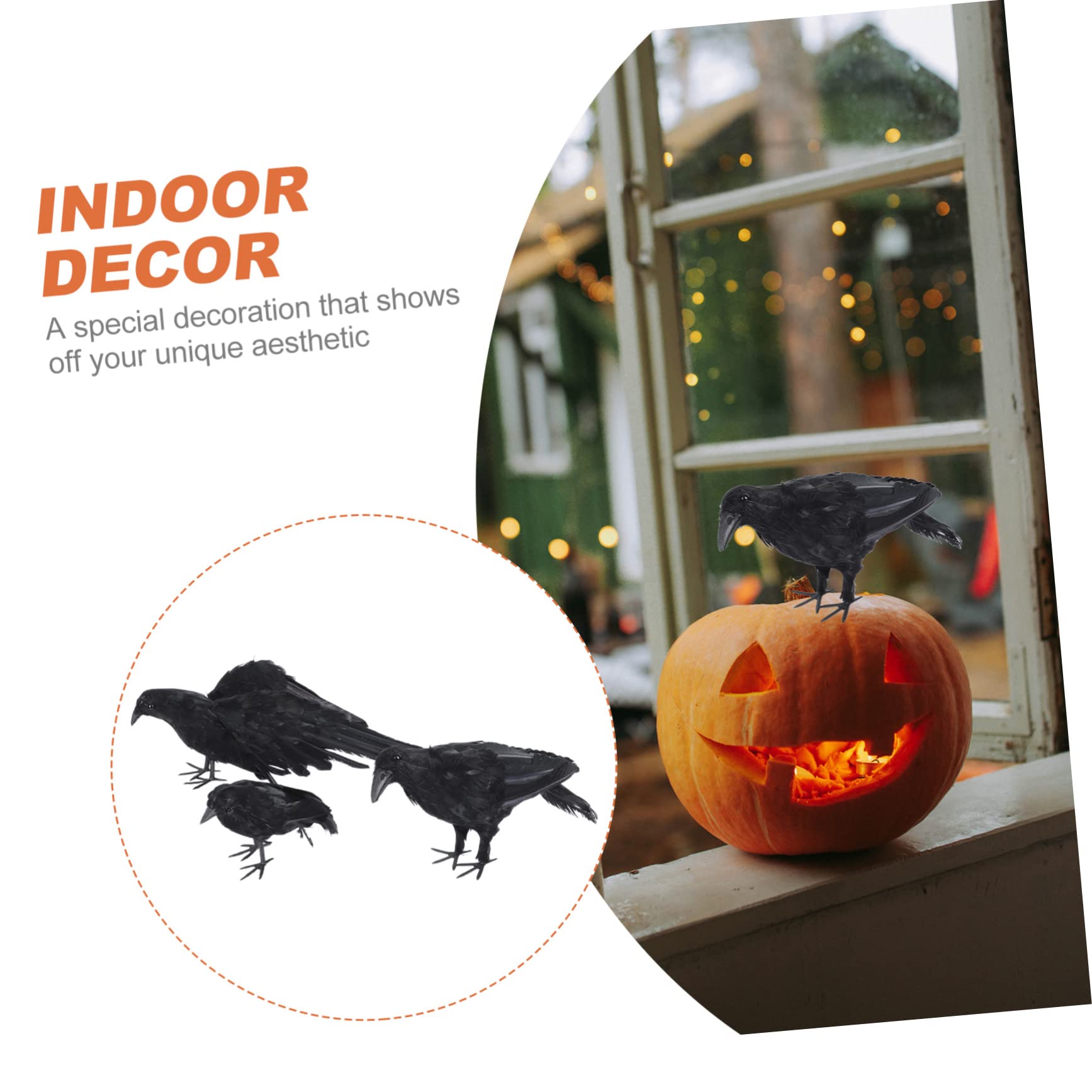VICASKY 3 Stück Kreativer Halloween Vogeldeko Schwarz für Gartenparty und Wohnzimmerdeko