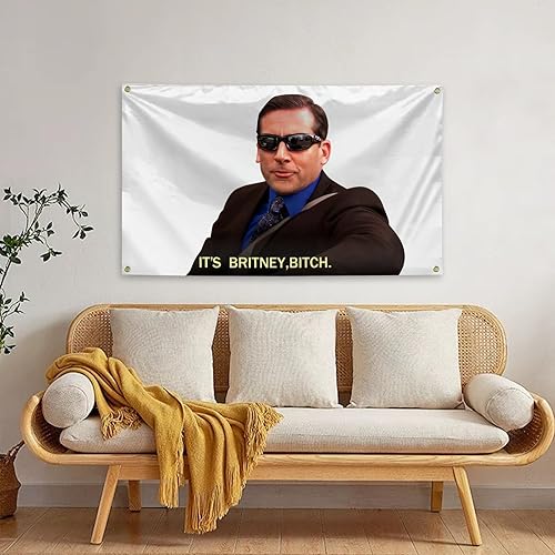 Miniatura 3 de Epedic Tapiz divertido de Michael Scott, tapiz de 3 x 5 pies, para decoración de pared de cueva de hombre, para dormitorio universitario, sala de