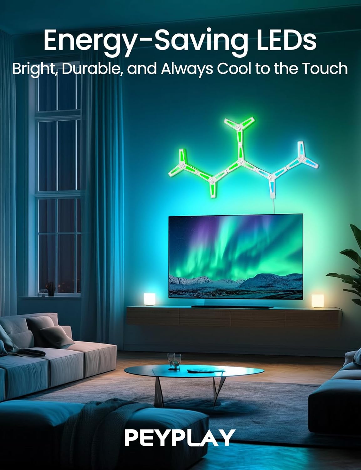 Y Shape Light Panels – DIY Modular Wall Light for Gaming Room, Music Sync Smart APP Control, Custom Color Scenes for Bedroom & Studio Decor