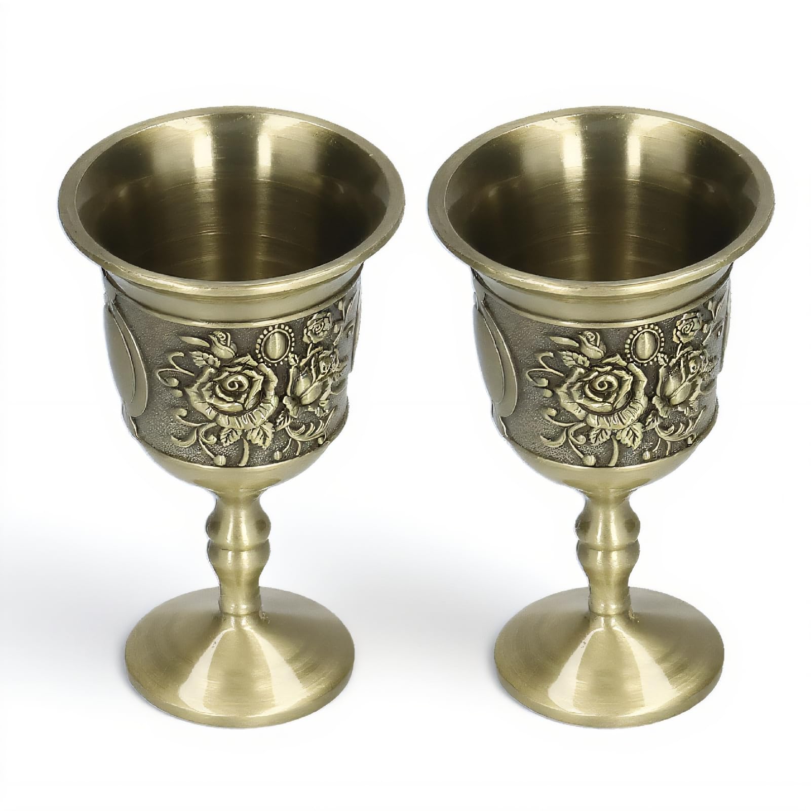 Verres à vin en métal au motif chrysanthème exquis vintage pour sublimer votre bar