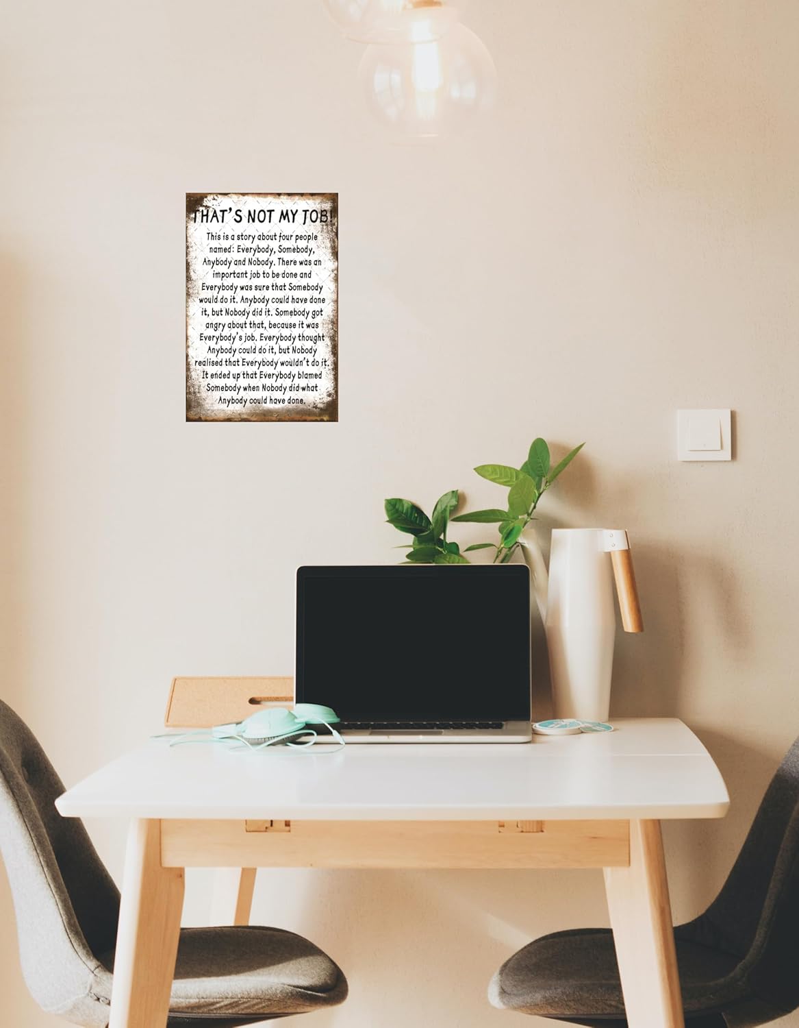 EMOHAT Funny Metal Tin Sign That's Not My Job Story Sign Fun Wall Art Vintage Plague Poster Retro Inspirational Decorations Home Decor Gifts for Home Office Living Room 12x8 Inches - Image 3