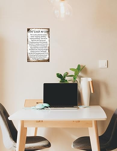 Miniatura 3 de EMOHAT Cartel de metal divertido de hojalata con texto en inglés "That's Not My Job Story", divertido arte de pared, póster vintage de plaga,