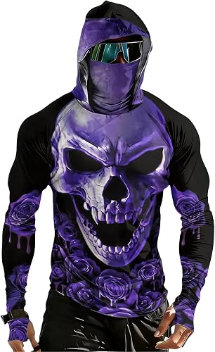 GQN Camisa Anti Uv Mens Sun Protection Clothing Upf 50+ Hooded Fishing Shirt wit