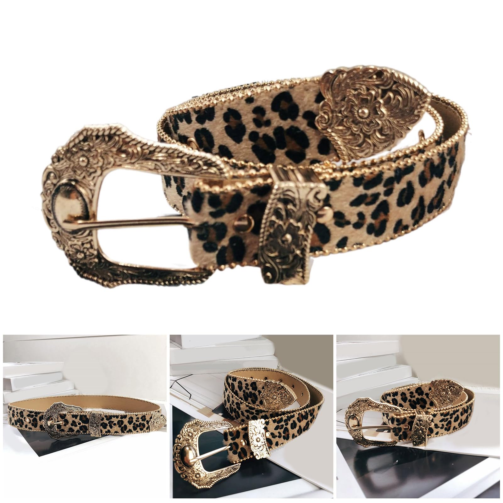 HUIFACAI Leopard Print Waist Belt for Women - Adjustable, Perfect for Casual Wear & Parties - Leopard Pattern, Unisex-Adults, 101*3.8cm