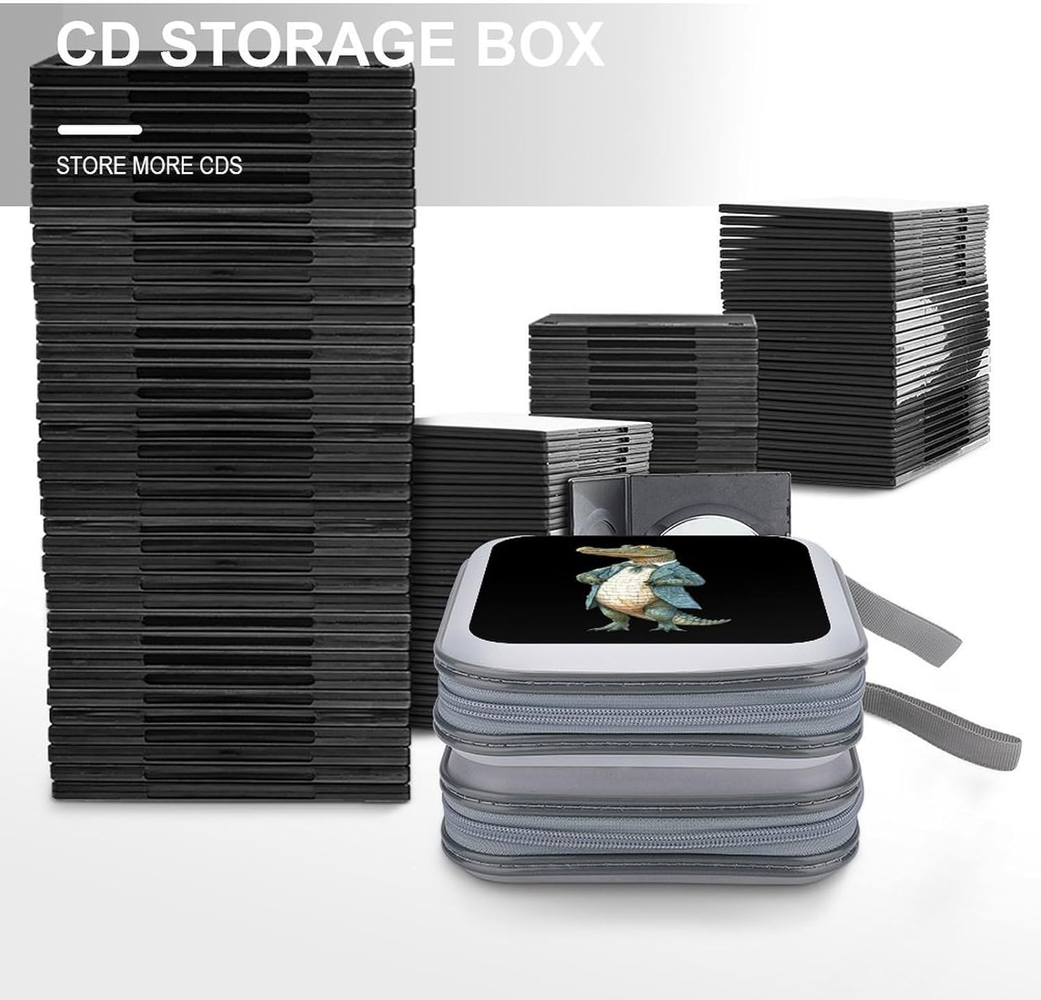 Crocodile Gentleman Protective CD Case Storage Rack 40 Capacity DVD Holder Organizer Car Travel
