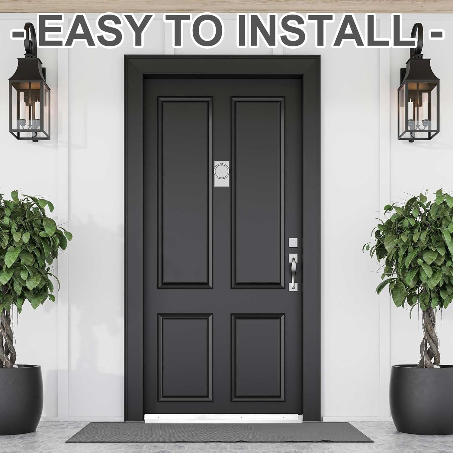 4 Pcs All-Season Door Sweeps for Bottom of Exterior and Interior Door, 2 x 36 Inch, Aluminum Alloy and Rubber, Ideal for Residential and Commercial Use