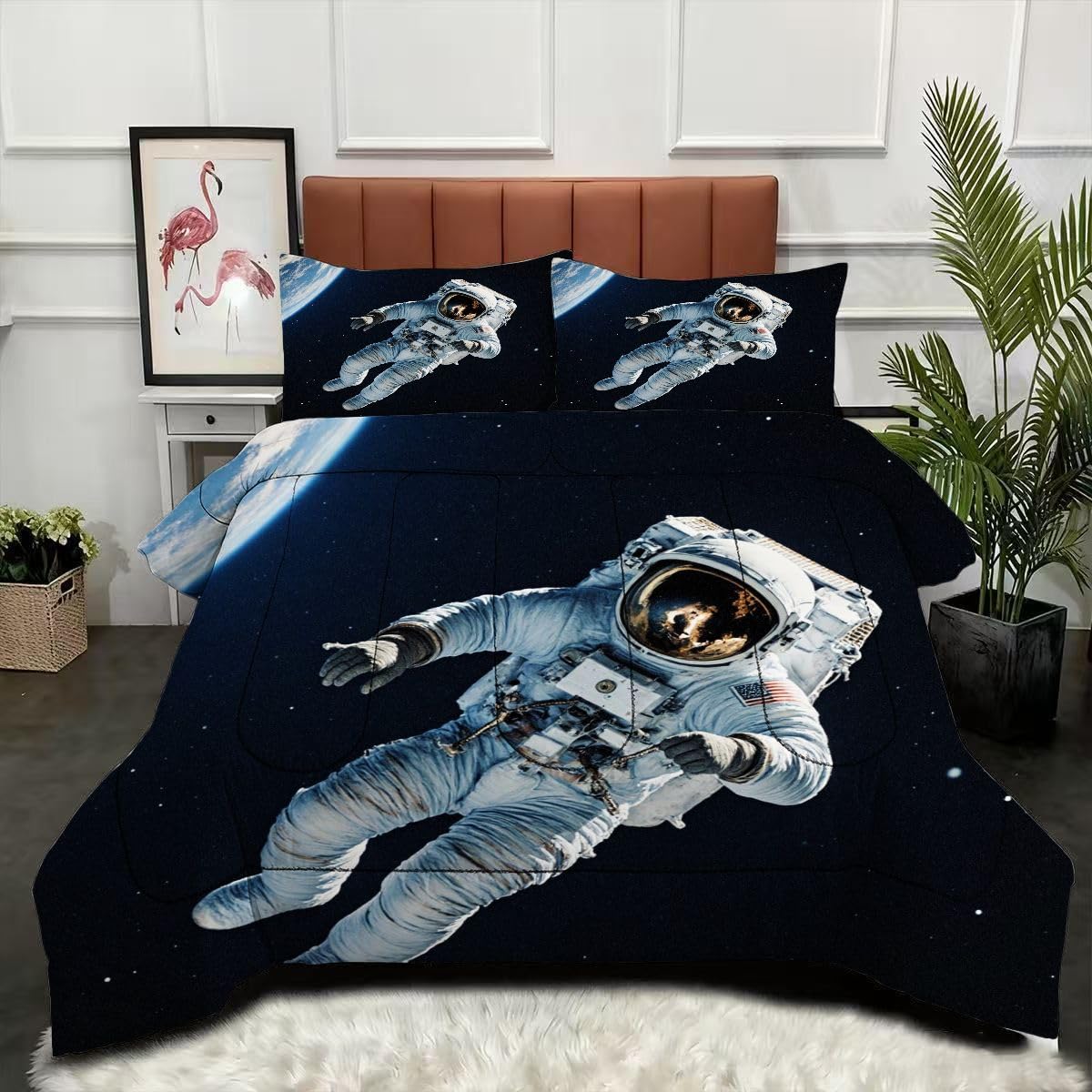 Couette 240 x 260 cm astronaute douce et respectueuse de la peau sensible