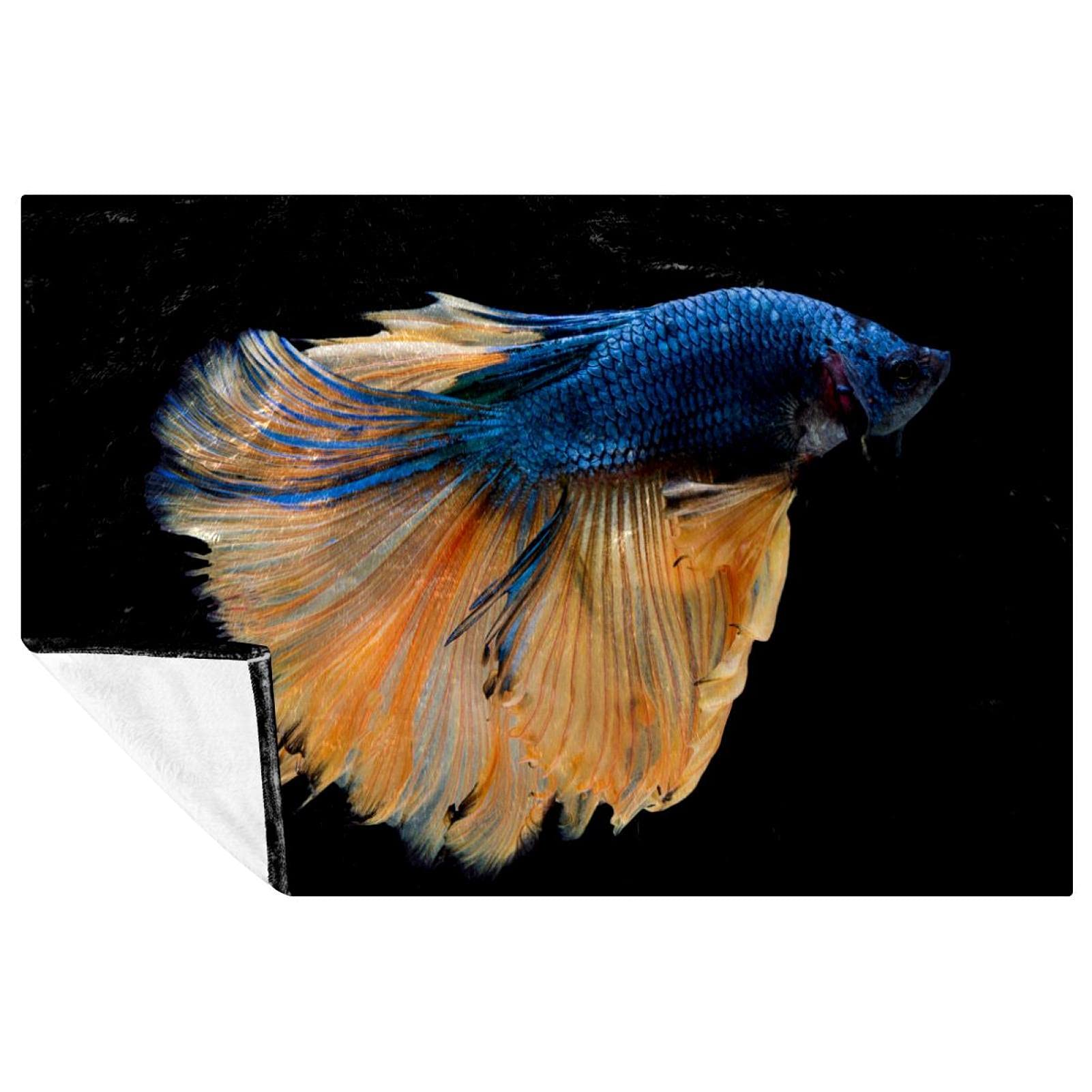 Couverture poisson Betta 150x100 cm douce et chaude pour lit et canapé